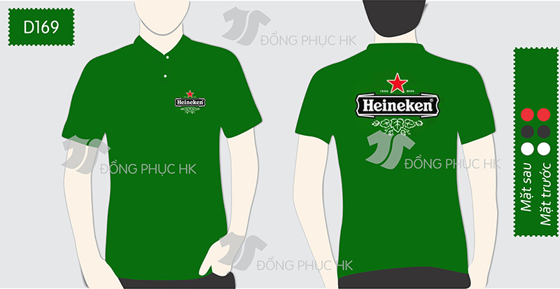 Mẫu áo đồng phục màu xanh công ty sản xuất Bia Heiniken